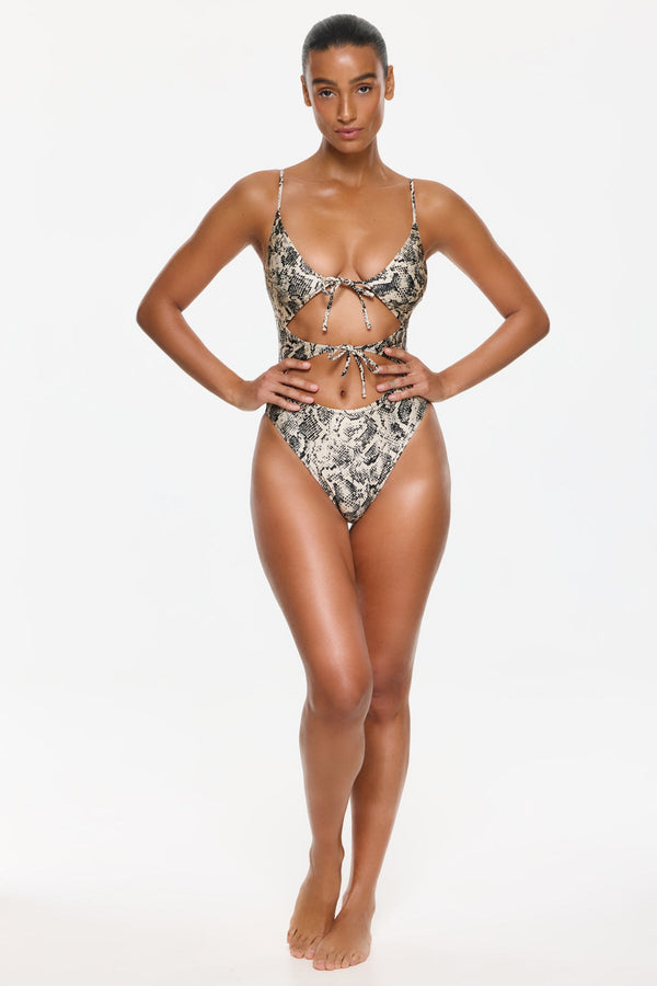 Silky Python Cut Out One Piece