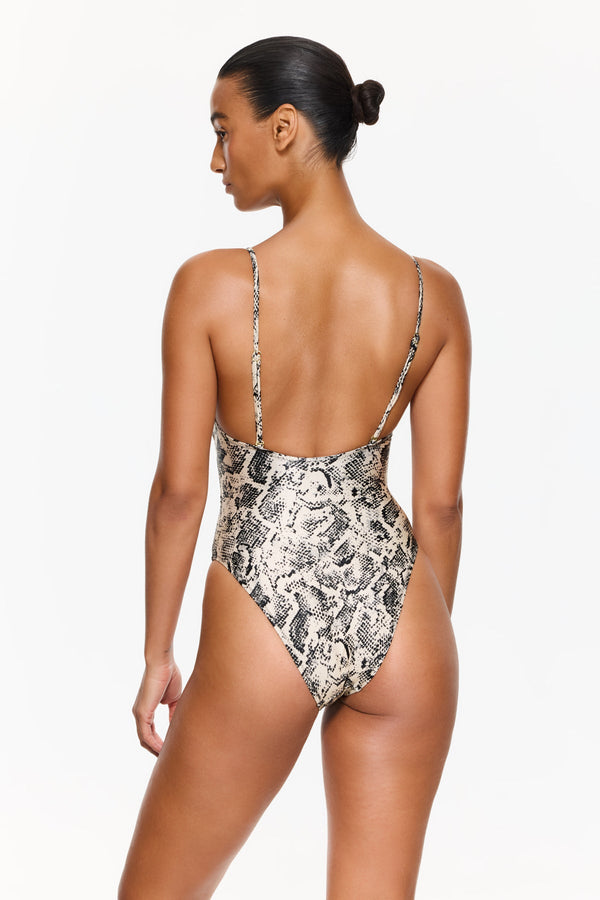 Silky Python Cut Out One Piece
