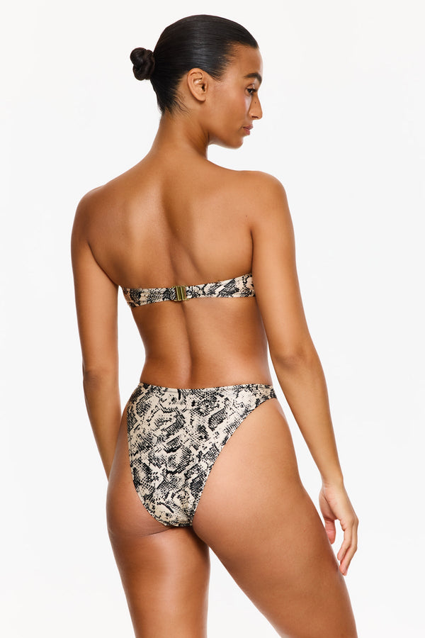 Silky Python Satin High Waist Bikini Bottom