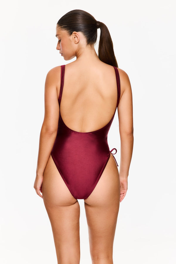 Satin Royale One Piece - Wine