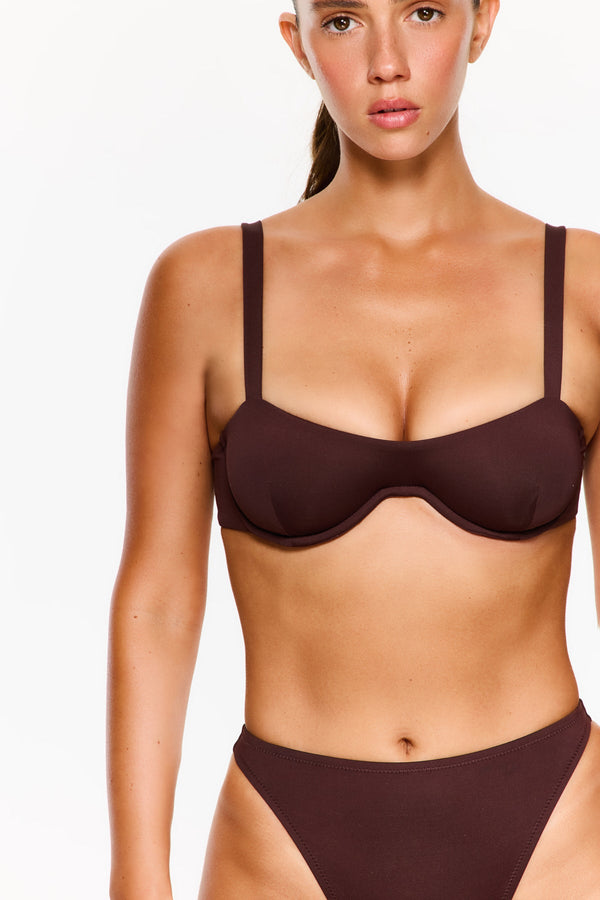 Vacay Mode Underwire Bikini Top - Brown