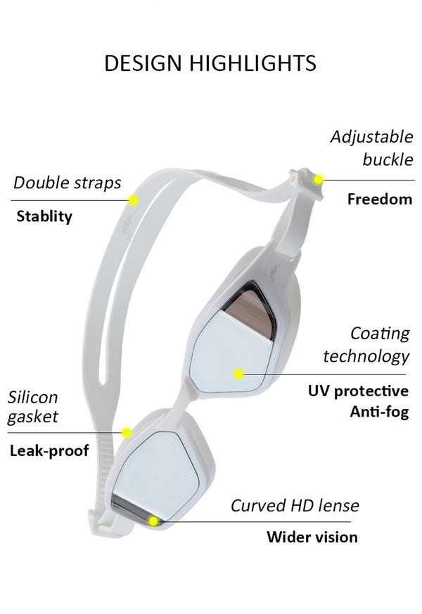 UNISEX SWIM GOGGLES - WHITE