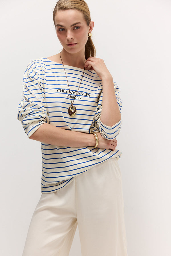 SAINT-TROPEZ Striped Long-Sleeve T-Shirt