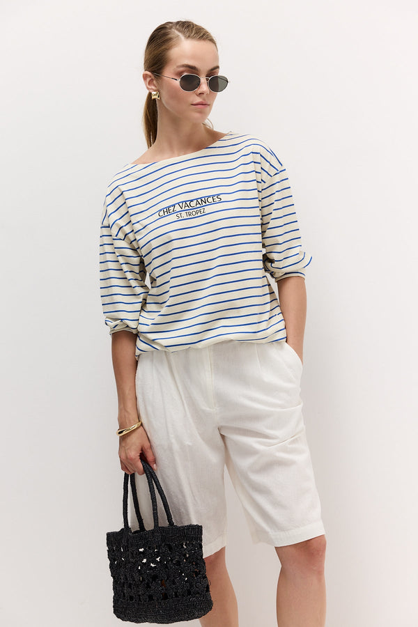 SAINT-TROPEZ Striped Long-Sleeve T-Shirt