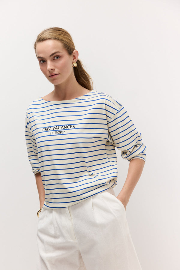 SAINT-TROPEZ Striped Long-Sleeve T-Shirt