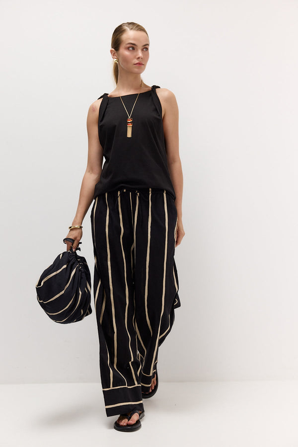 Black Twisted-Strap Tank Top