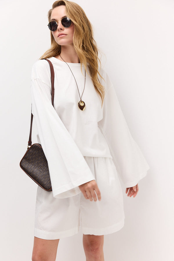 White Bell-Sleeve T-Shirt