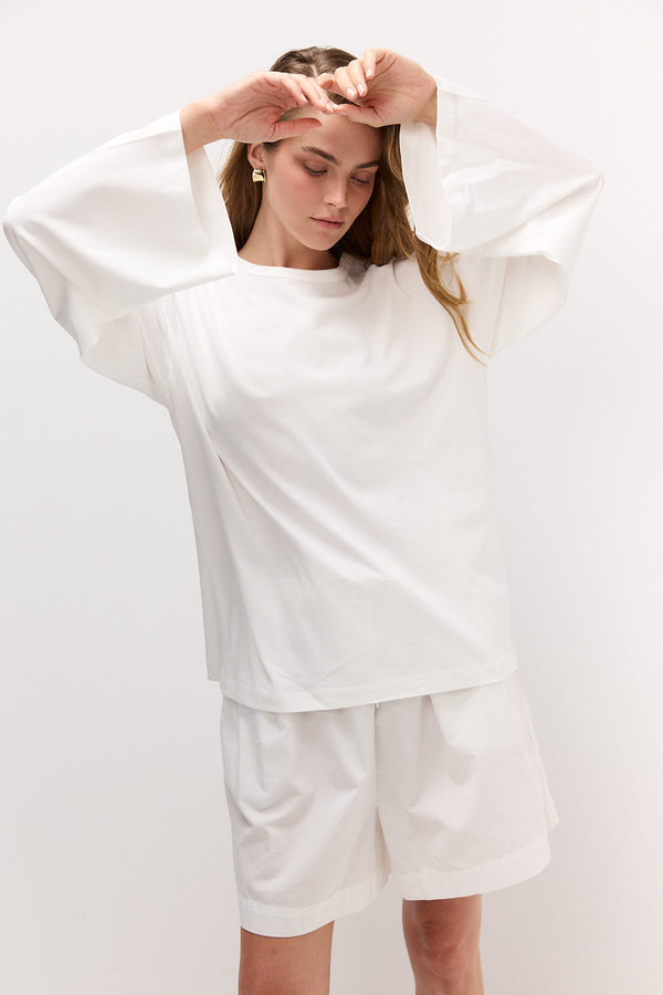 White Bell-Sleeve T-Shirt
