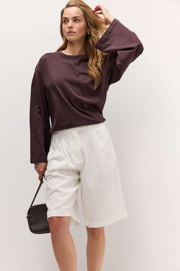 Brown Bell-Sleeve T-Shirt