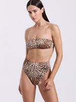 Luma Jasper Bandeau Bikini Top-Leopard