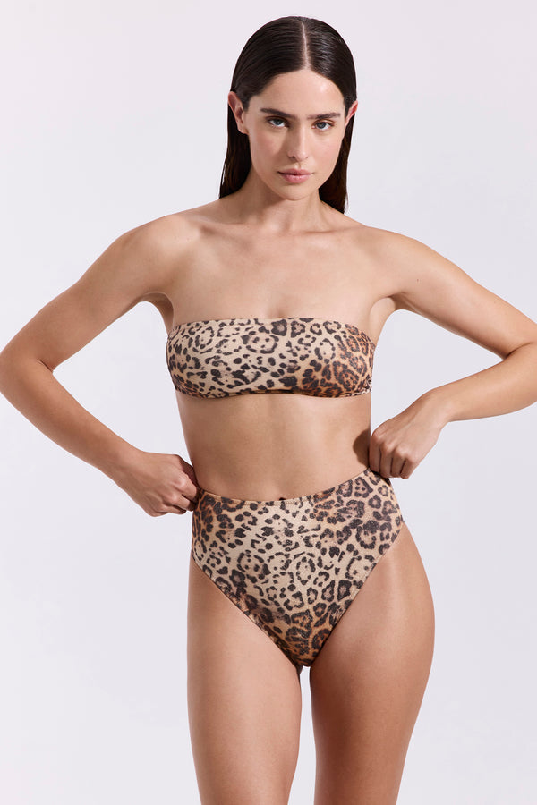 Luma Jasper Bandeau Bikini Top-Leopard