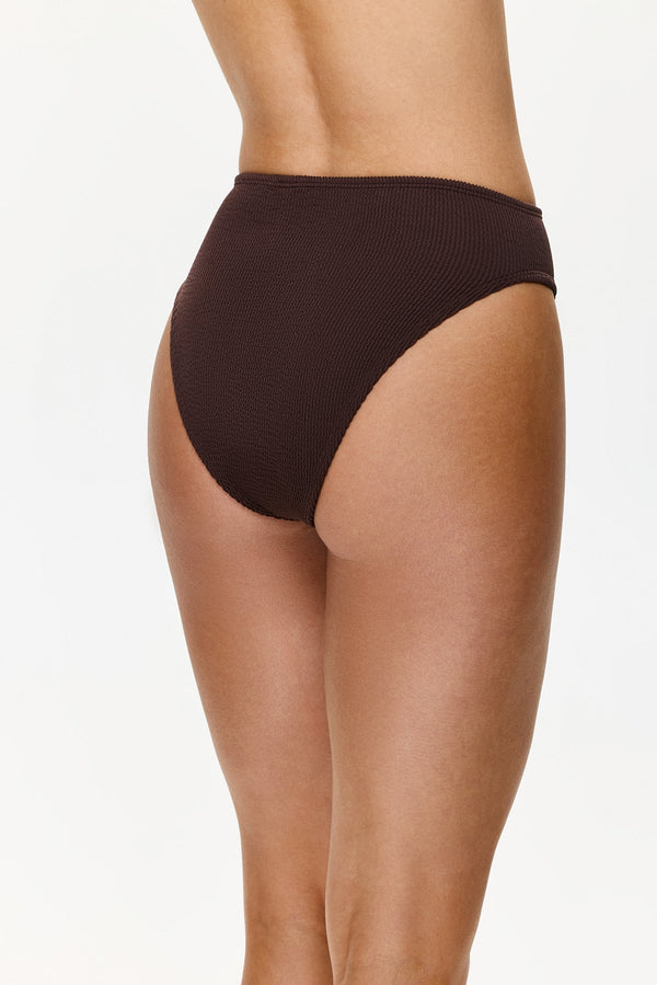 One Size High Waist Bikini Bottom-Brown