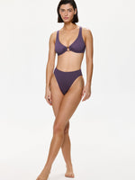 One Size High Waist Bikini Bottom- Purple