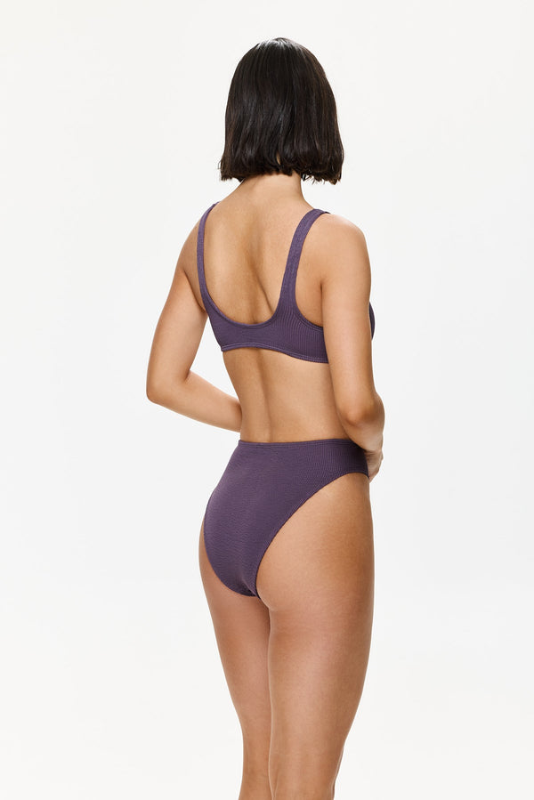 One Size High Waist Bikini Bottom- Purple