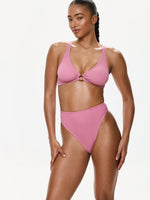 One Size High Waist Bikini Bottom- Pink