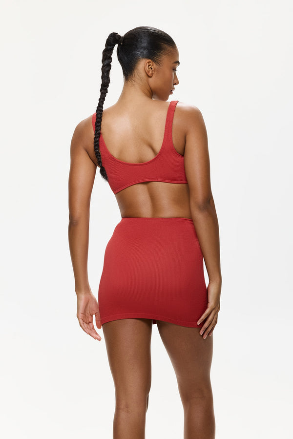 One Size Swim Skirt/ Tube Top - Red