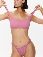 One Size Square Neck Bikini Top - Pink