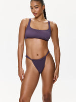 One Size Square Neck Bikini Top - Purple