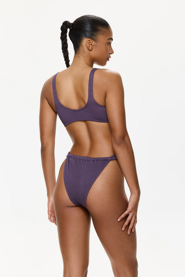 One Size Square Neck Bikini Top - Purple