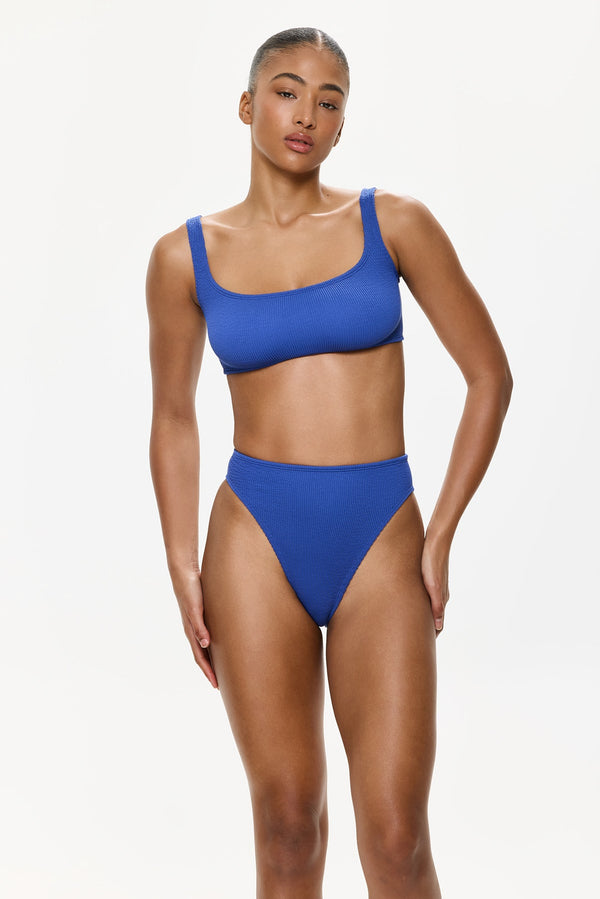 One Size Square Neck Bikini Top - Blue