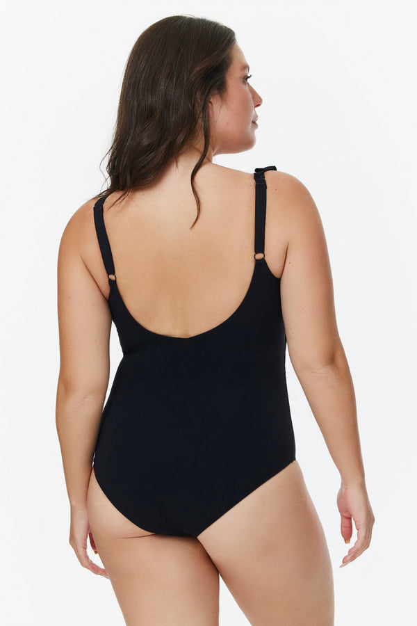 V-NECK ONE PIECE WITH RUFFLES