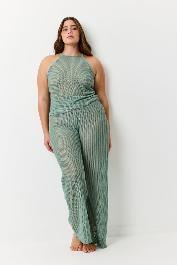 Turkiz  Mint Crochet Tank Top