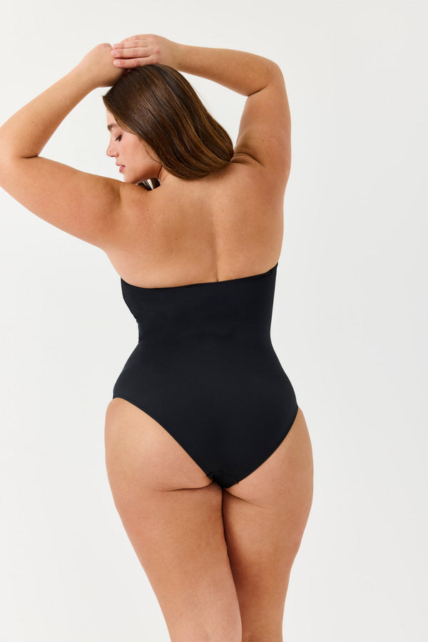 Turkiz Black Bandeau One Piece Swimsuit