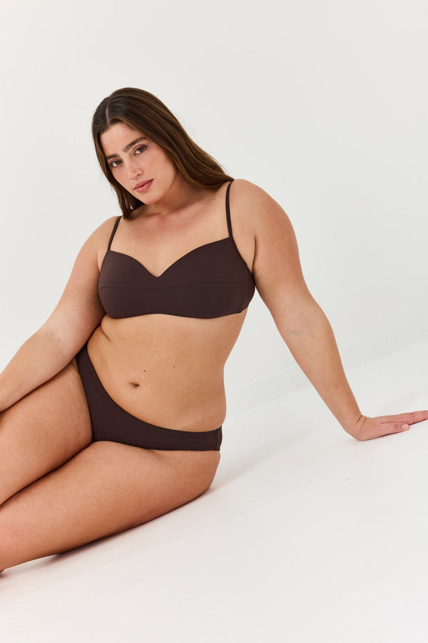Turkiz Brown Mid-Rise Seamless Bikini Bottoms