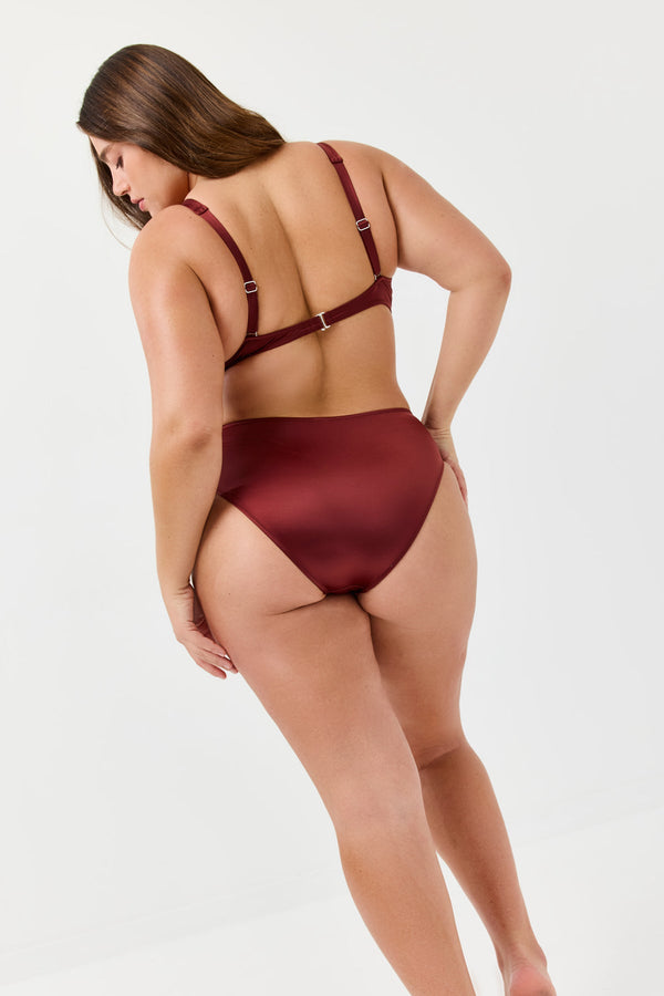 Turkiz Rust Brown Satin Bikini Bottoms