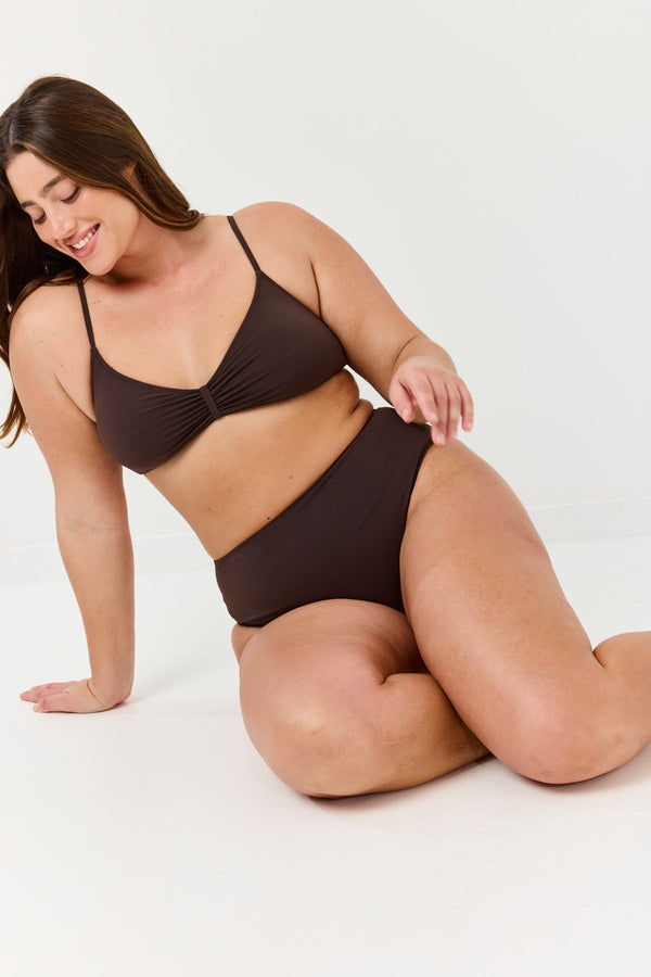 Turkiz Brown High-Waisted Bikini Bottoms