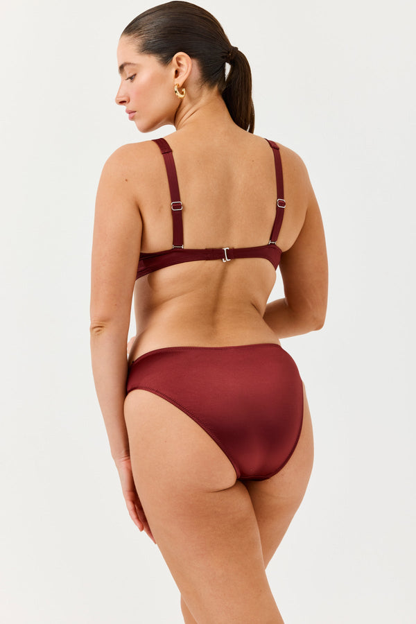 Turkiz Rust Brown Satin Bikini Bottoms