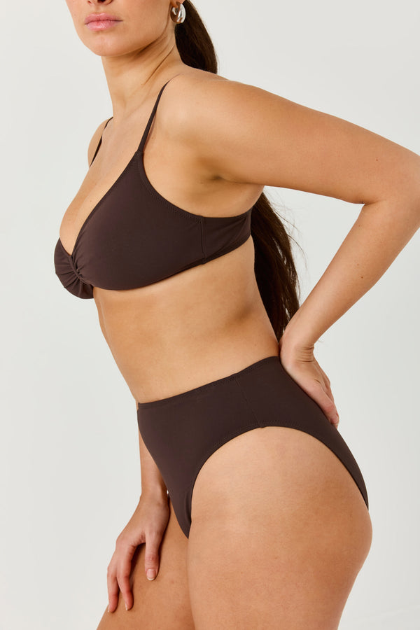 Turkiz Brown High-Waisted Bikini Bottoms