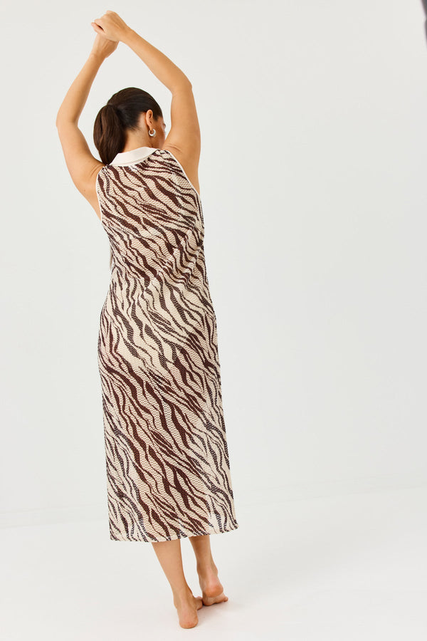 Turkiz Animal Print Crochet Beach Dress