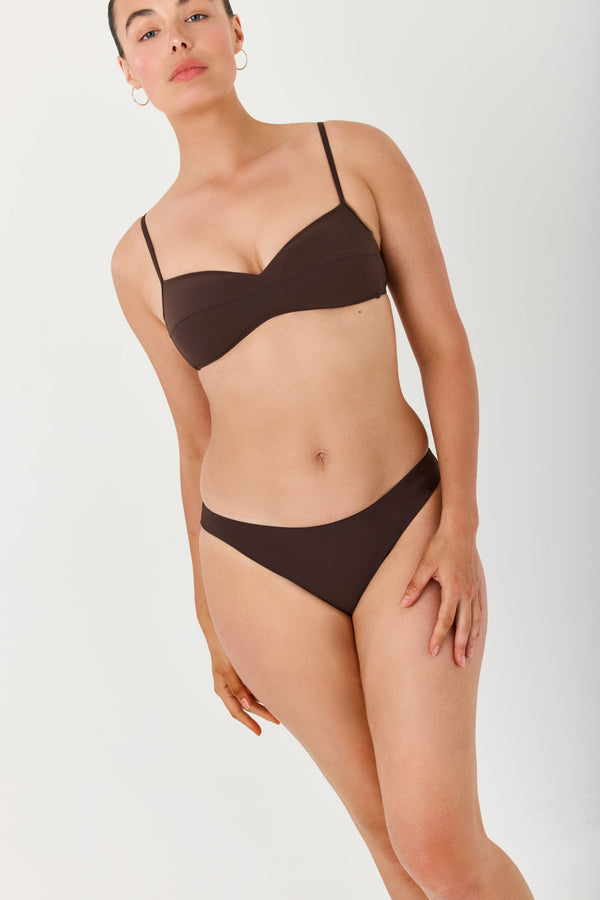 Turkiz Brown Mid-Rise Seamless Bikini Bottoms