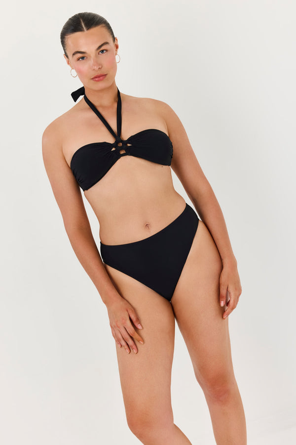 Turkiz Black High-Waisted Bikini Bottoms