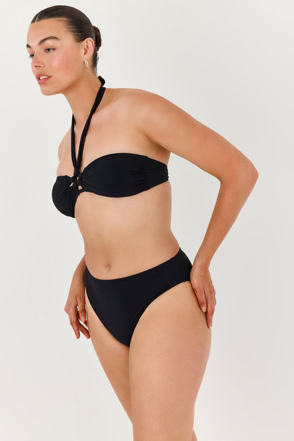 Turkiz BlackBandeau Bikini Top