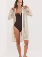 TURKIZ CROCHET BEACH SHIRT - CREAM