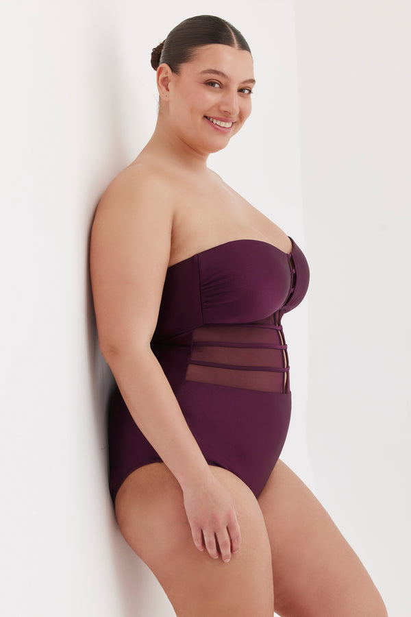 TURKIZ BANDEAU ONE PIECE - SHINY BURGUNDY