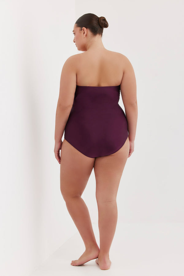 TURKIZ BANDEAU ONE PIECE - SHINY BURGUNDY
