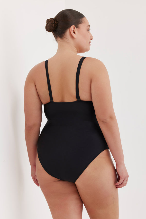 TURKIZ ONE PIECE SWIMSUIT- SHINY BLACK