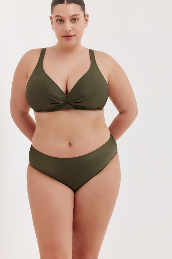 TURKIZ D-CUP BIKINI HALTER TOP - KHAKI