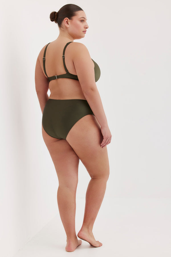 TURKIZ D-CUP BIKINI HALTER TOP - KHAKI