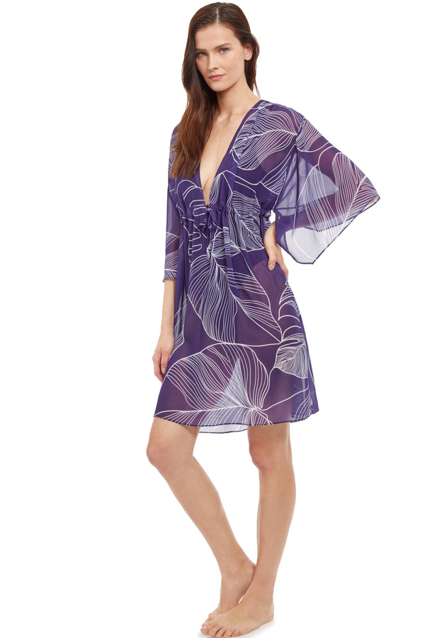 GOTTEX NATURAL ESSENCE DEEP V-NECK COVER UP DRESS